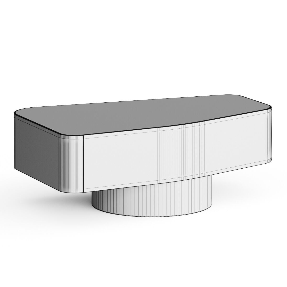 Stylish Club Stone Night Table 3D model_2