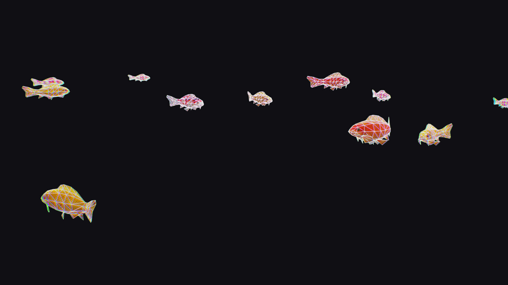 Carp Koi Flock Realistic Fish River Animal Animated Lowpoly Low-poly 3D model_18