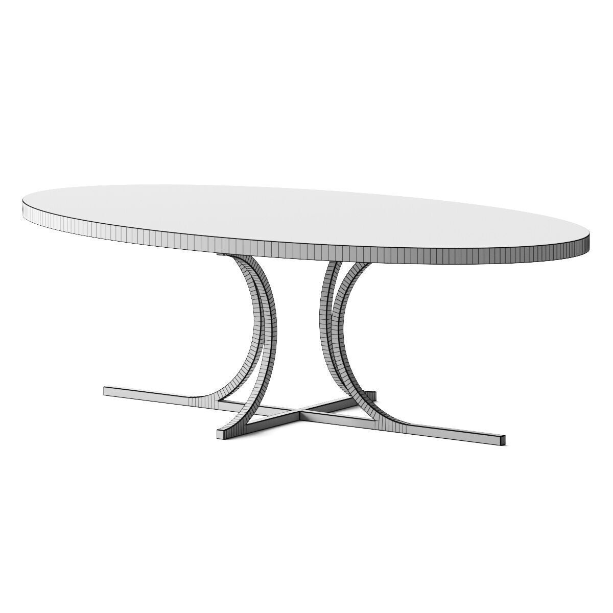 Stylish Club Bridge Dining Table 3D model_2