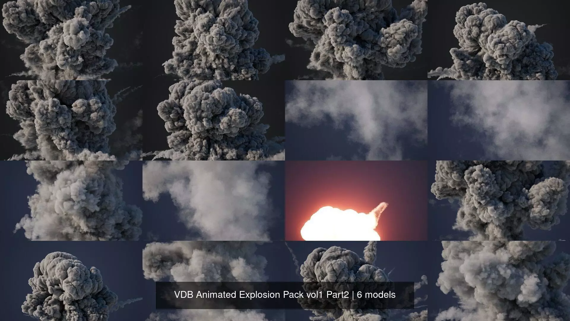 VDB Animated Explosion Pack vol1 Part2 3D Model Collection_7