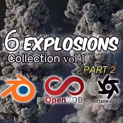 VDB Animated Explosion Pack vol1 Part2 3D Model Collection