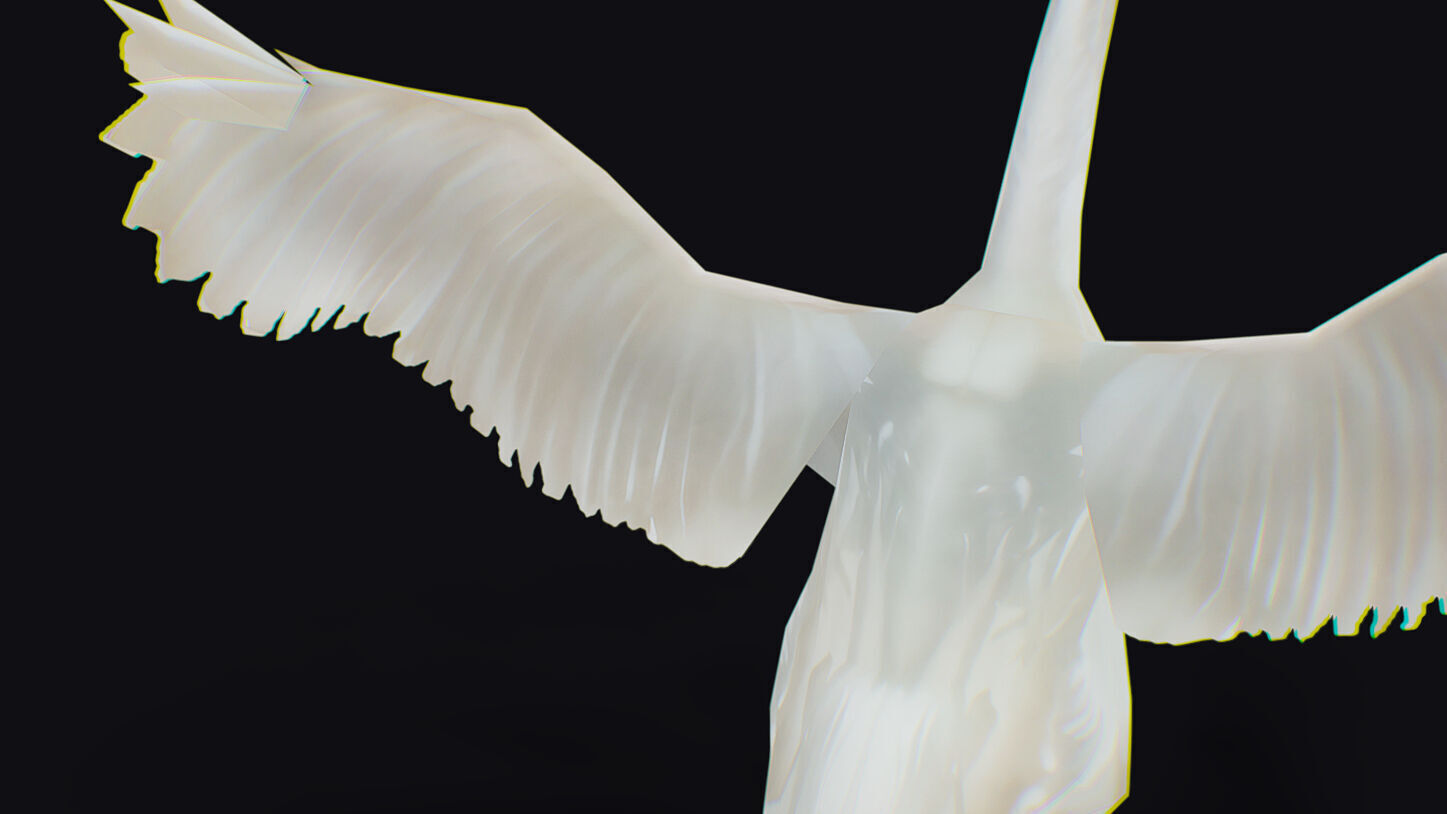 Goose Domestic Farm Animated Lowpoly Bird Animal Low-poly 3D model_11