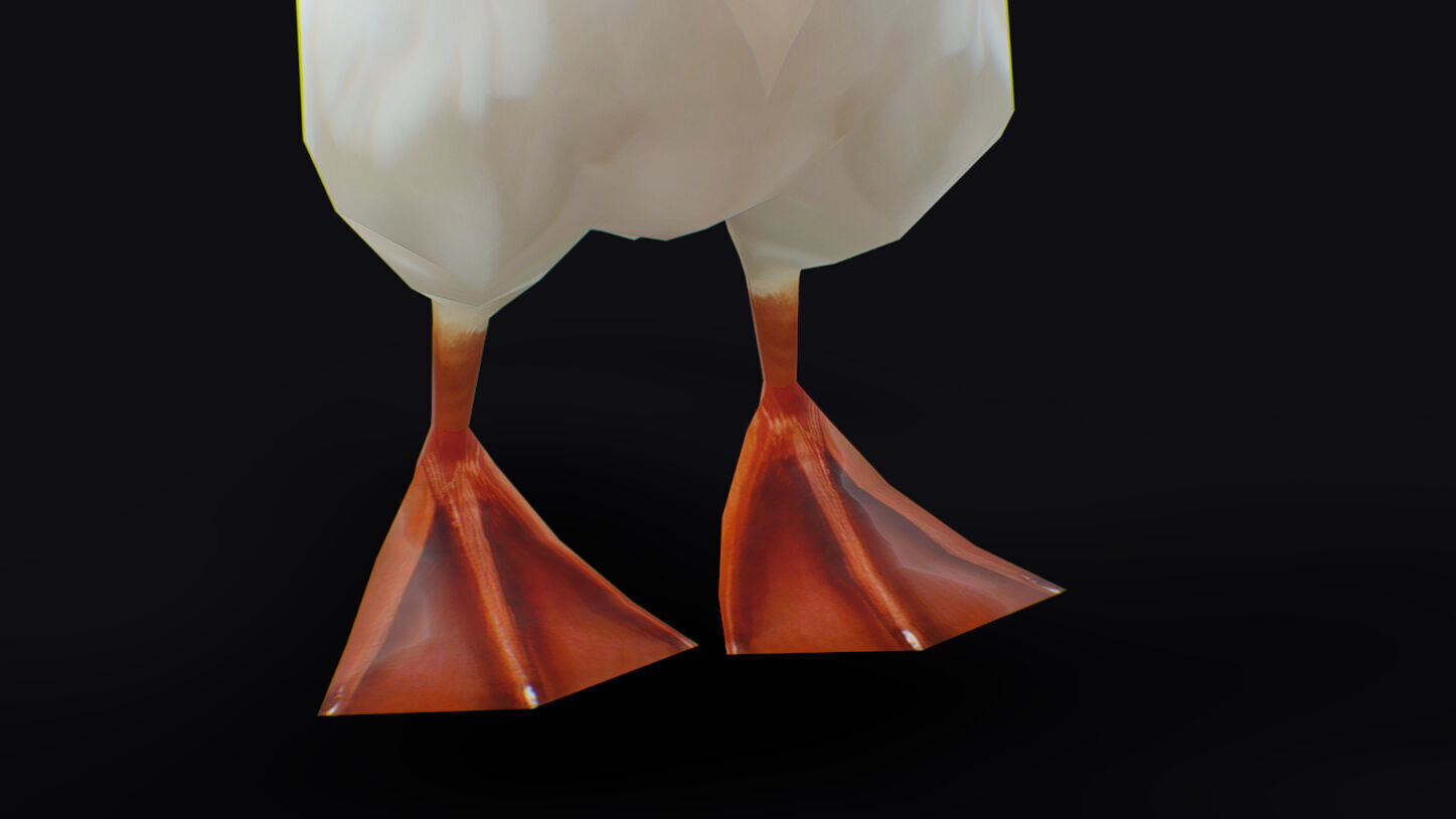 Goose Domestic Farm Animated Lowpoly Bird Animal Low-poly 3D model_14