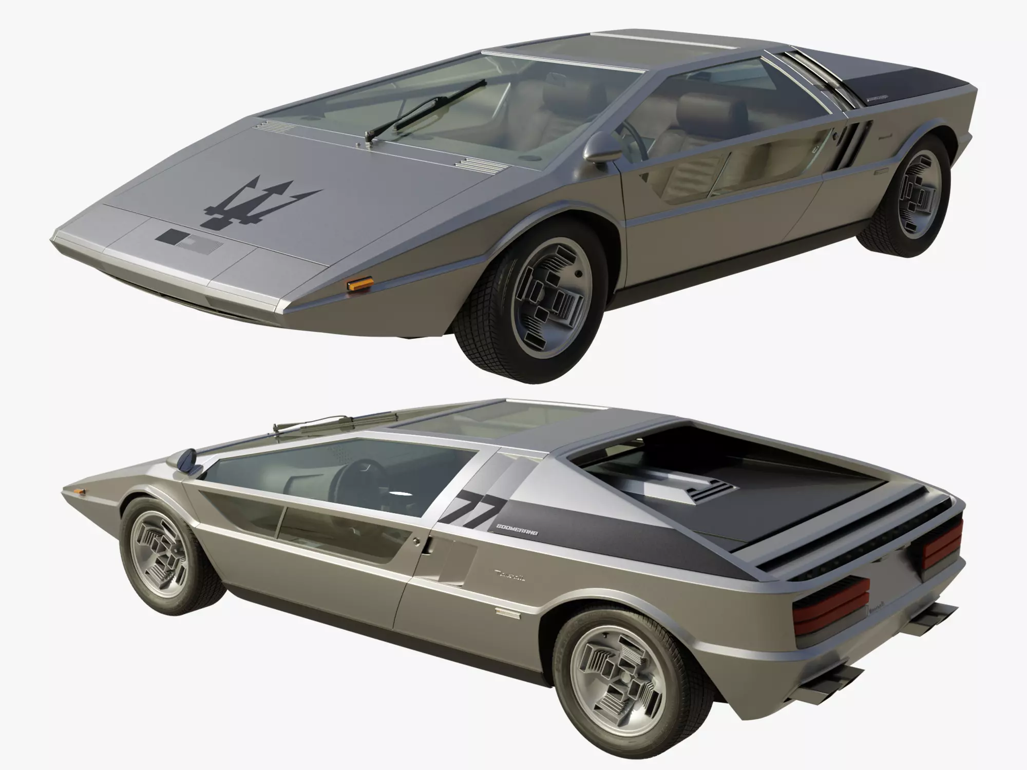 Maserati Boomerang coupe 1972 3D model_0