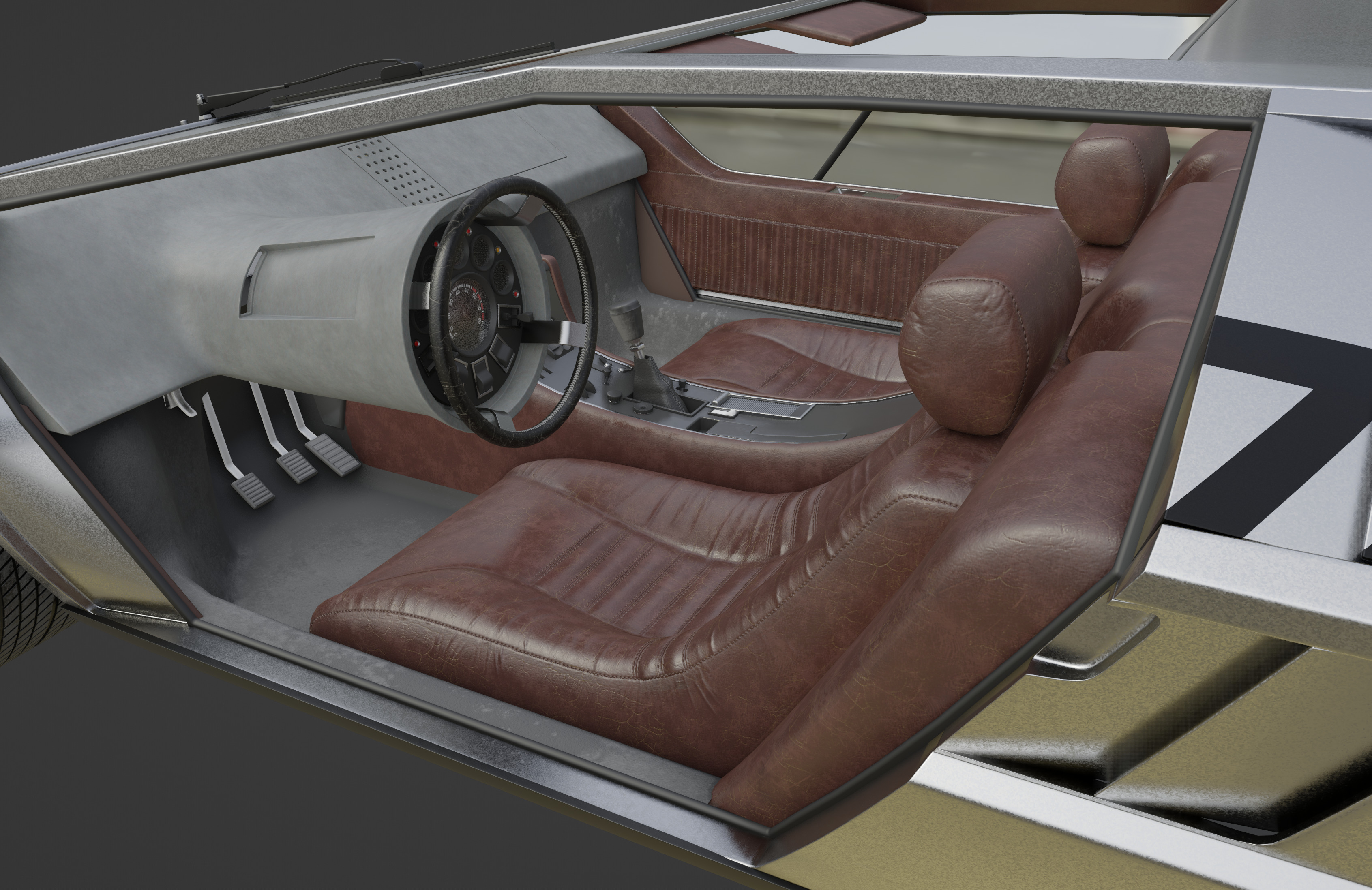 Maserati Boomerang coupe 1972 3D model_17