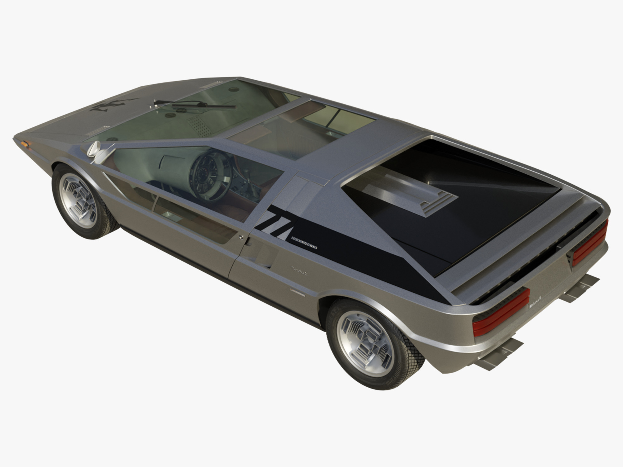 Maserati Boomerang coupe 1972 3D model_8