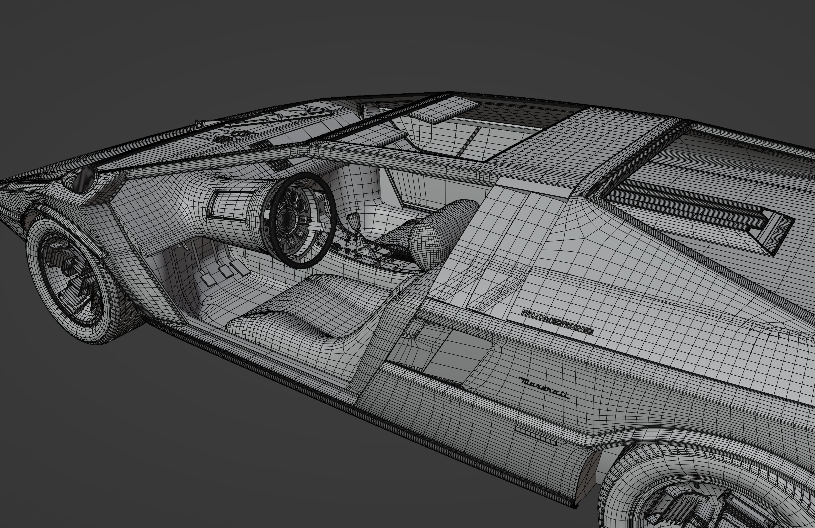 Maserati Boomerang coupe 1972 3D model_14