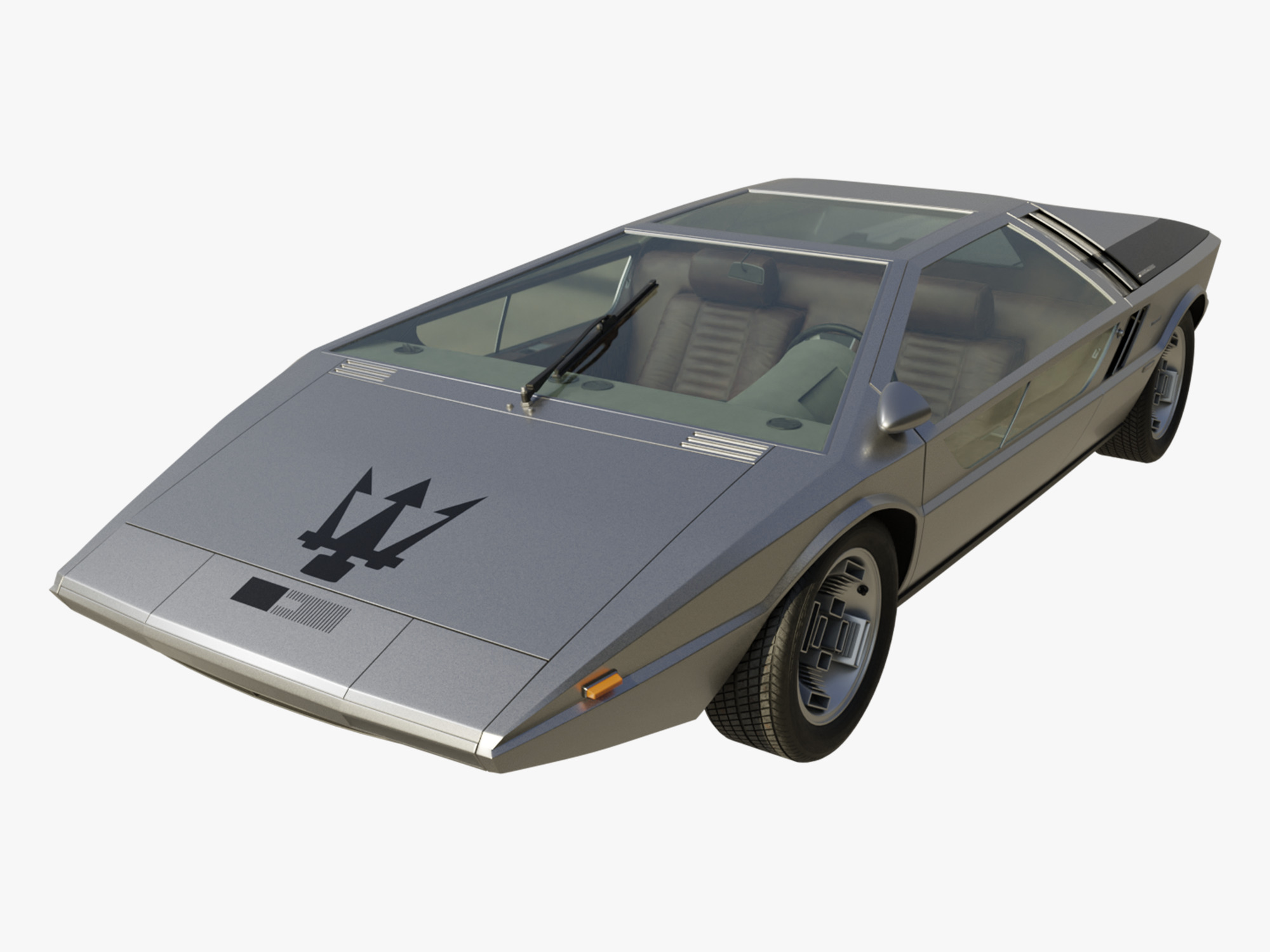 Maserati Boomerang coupe 1972 3D model_7