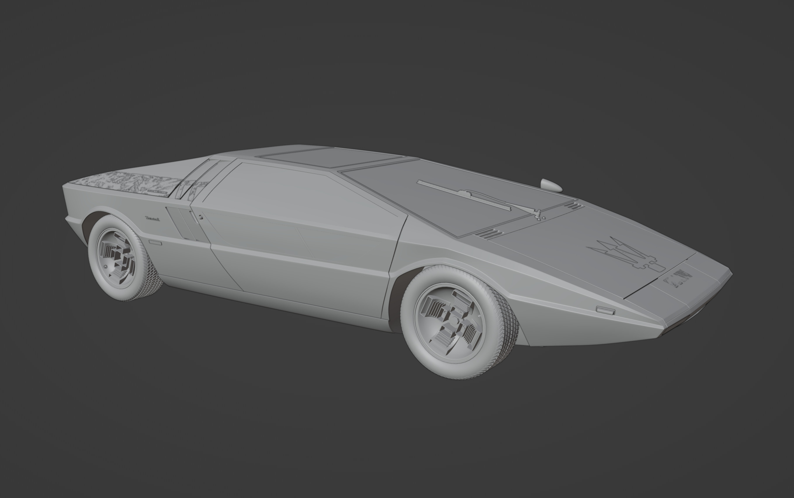 Maserati Boomerang coupe 1972 3D model_11