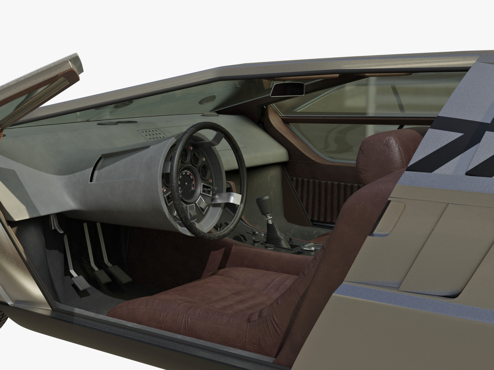 Maserati Boomerang coupe 1972 3D model_9