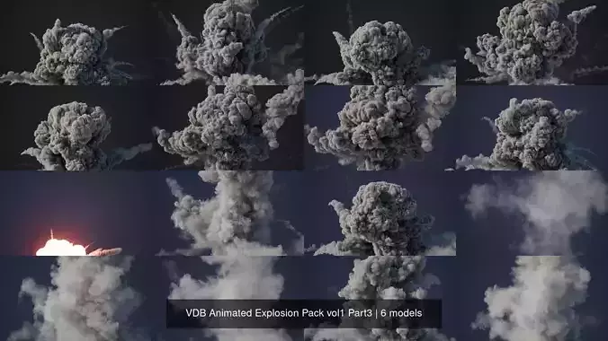 VDB Animated Explosion Pack vol1 Part3