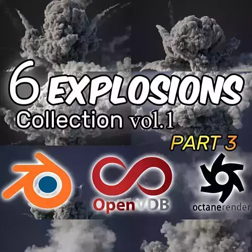 VDB Animated Explosion Pack vol1 Part3 3D Model Collection
