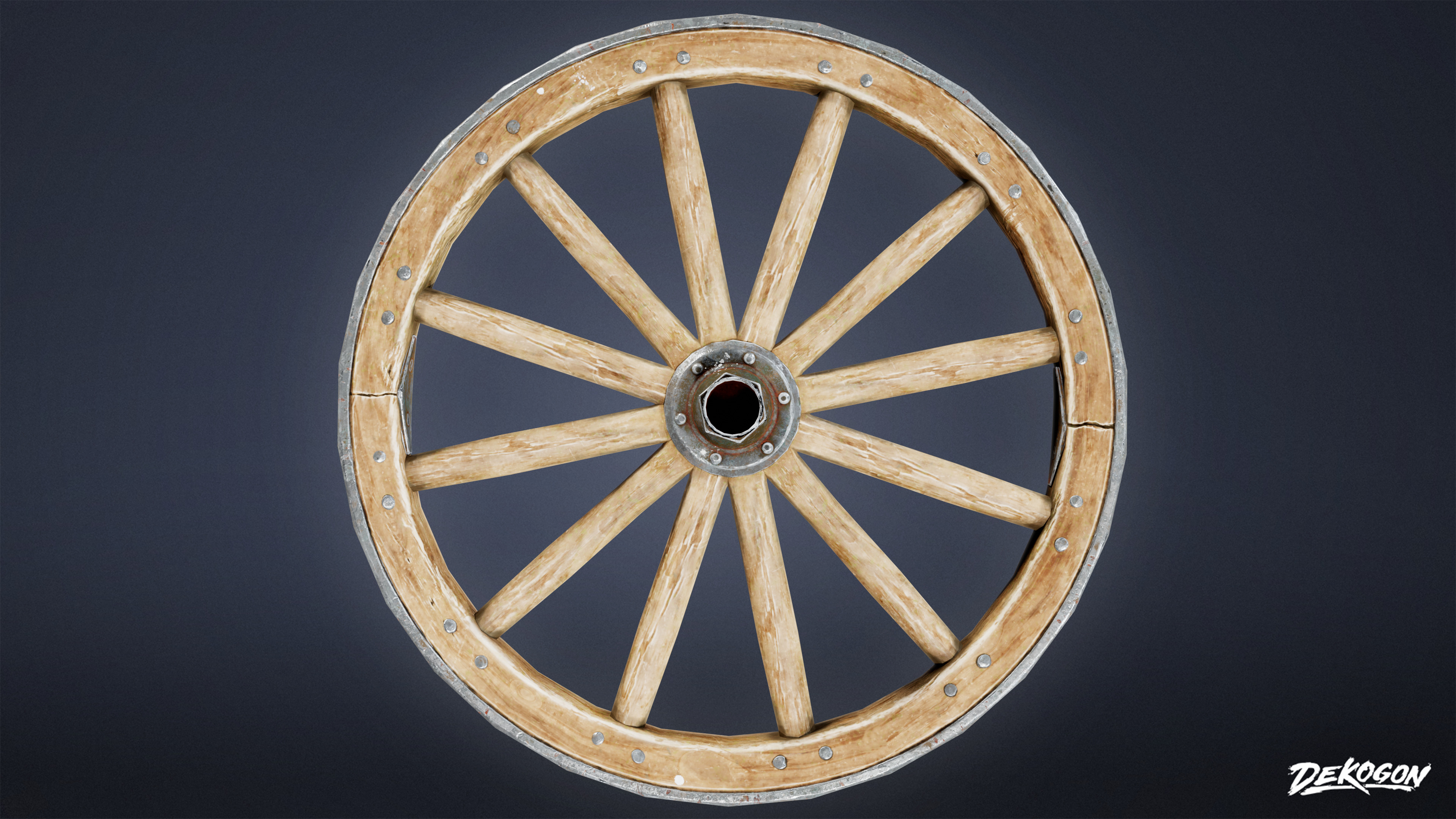 DIVE BAR - Wagon Wheel 01 - LOW POLY Low-poly 3D model_4