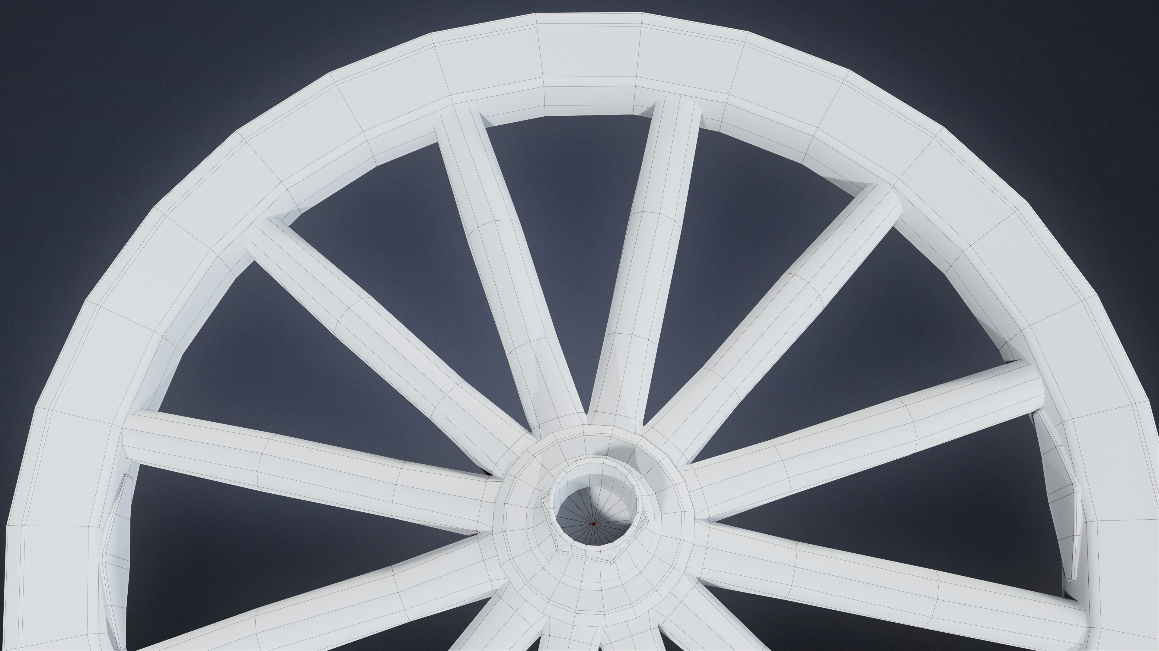 DIVE BAR - Wagon Wheel 01 - LOW POLY Low-poly 3D model_9