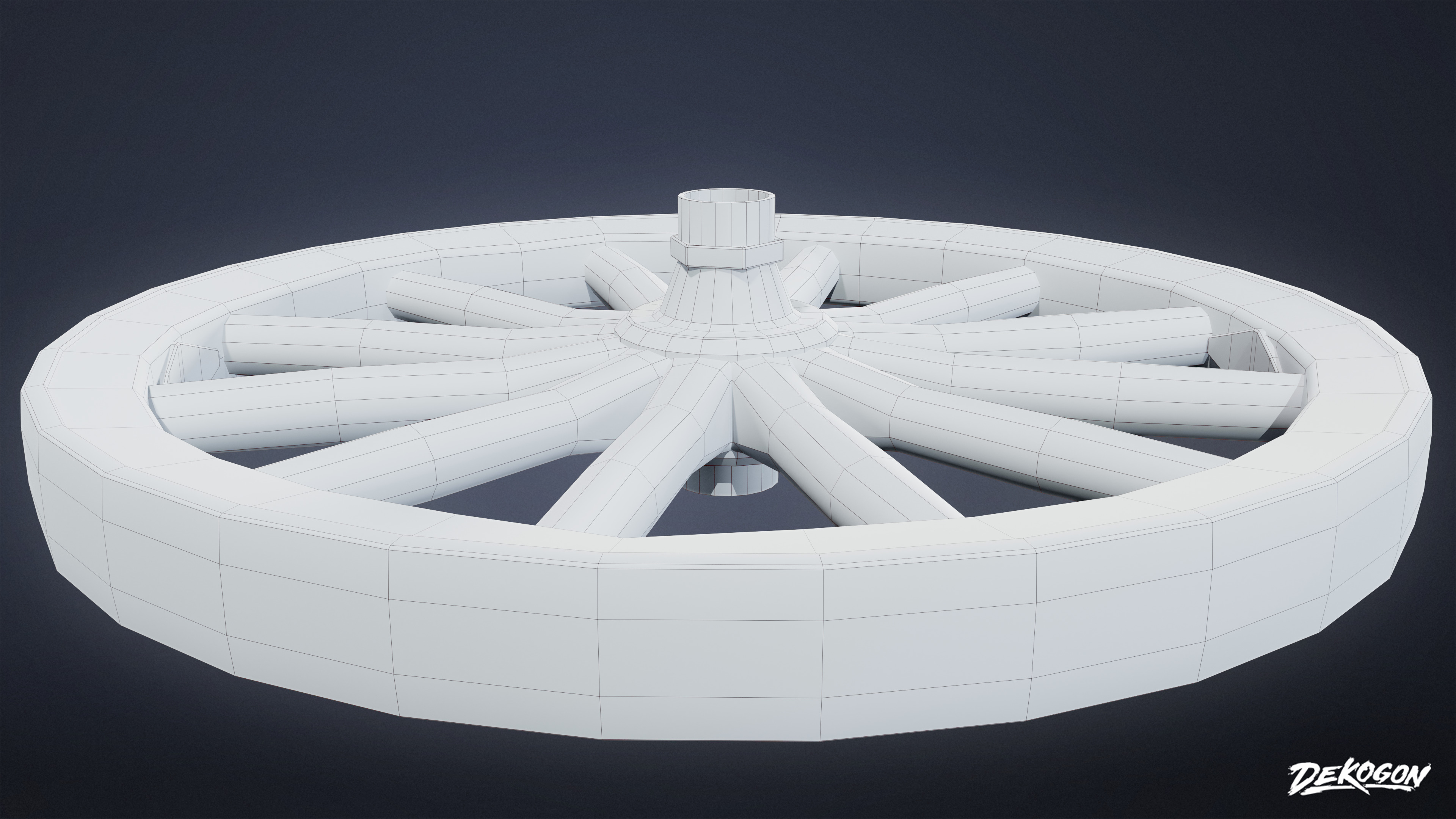 DIVE BAR - Wagon Wheel 01 - LOW POLY Low-poly 3D model_8