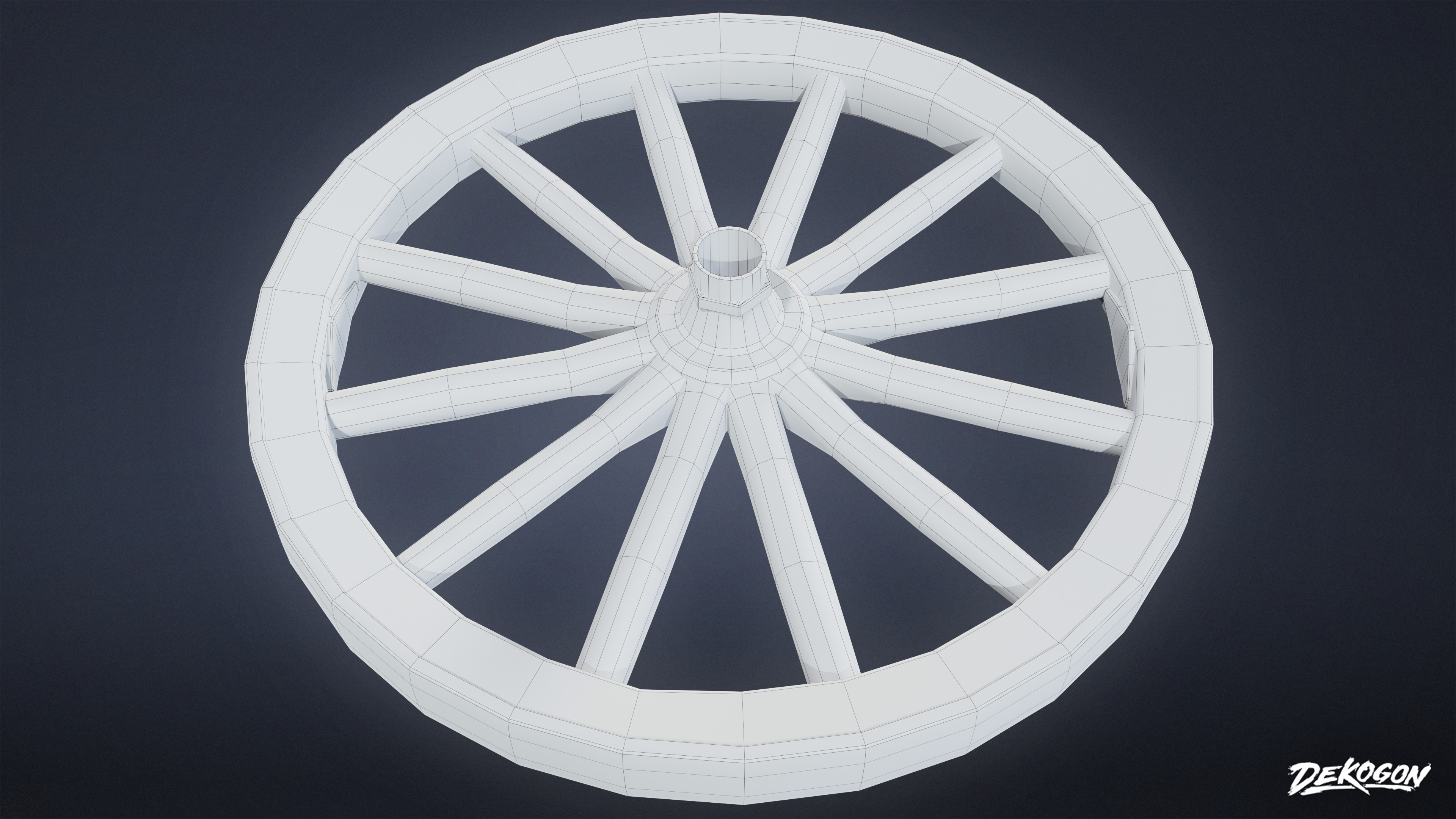 DIVE BAR - Wagon Wheel 01 - LOW POLY Low-poly 3D model_7