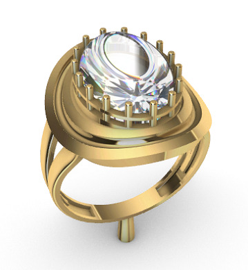 Modern rings with gems 3D Print Models 3D print model_12