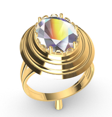 Modern rings with gems 3D Print Models 3D print model_6