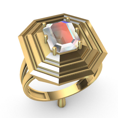 Modern rings with gems 3D Print Models 3D print model_5