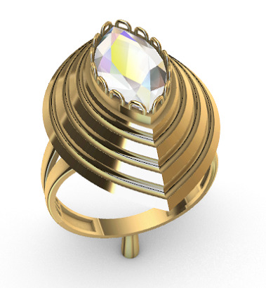 Modern rings with gems 3D Print Models 3D print model_11