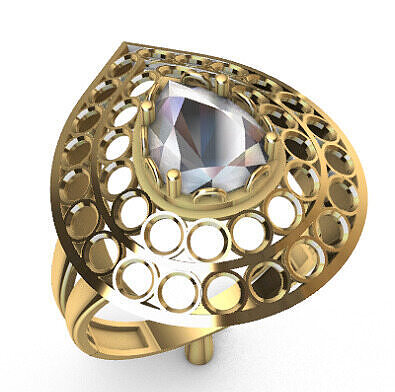Modern rings with gems 3D Print Models 3D print model