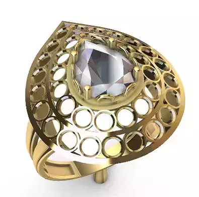 Modern rings with gems 3D Print Models