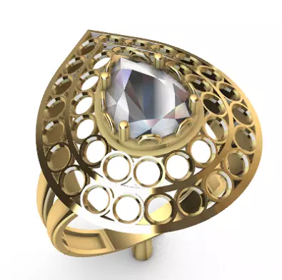 Modern rings with gems 3D Print Models 3D print model_0