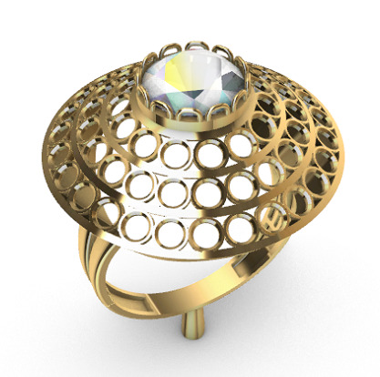 Modern rings with gems 3D Print Models 3D print model_4