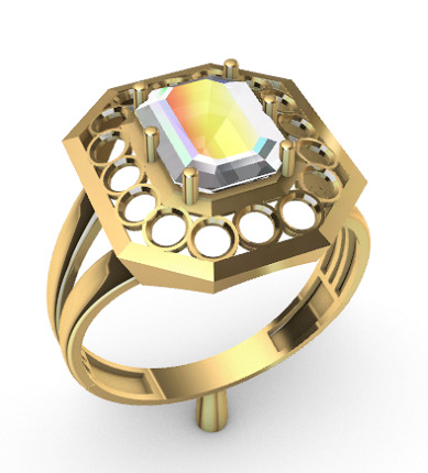 Modern rings with gems 3D Print Models 3D print model_7