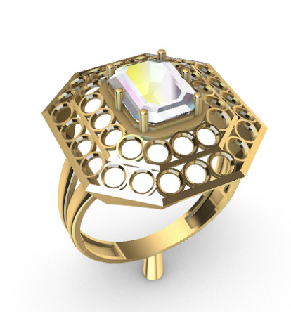 Modern rings with gems 3D Print Models 3D print model_1