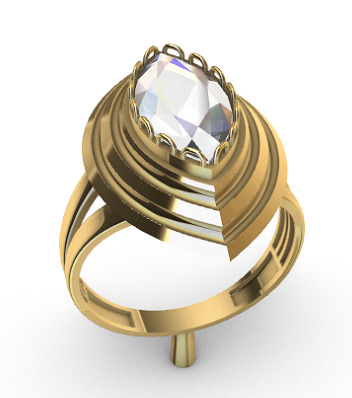 Modern rings with gems 3D Print Models 3D print model_10