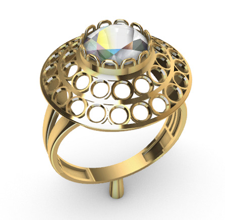 Modern rings with gems 3D Print Models 3D print model_2