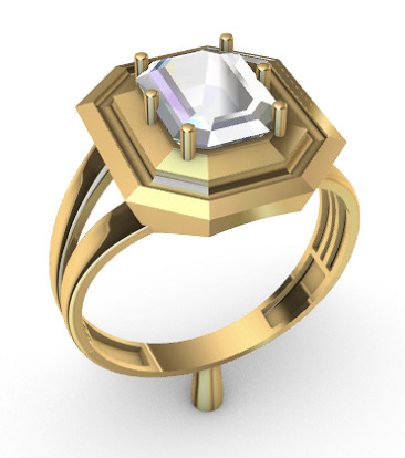 Modern rings with gems 3D Print Models 3D print model_8