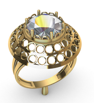 Modern rings with gems 3D Print Models 3D print model_3