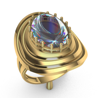 Modern rings with gems 3D Print Models 3D print model_13