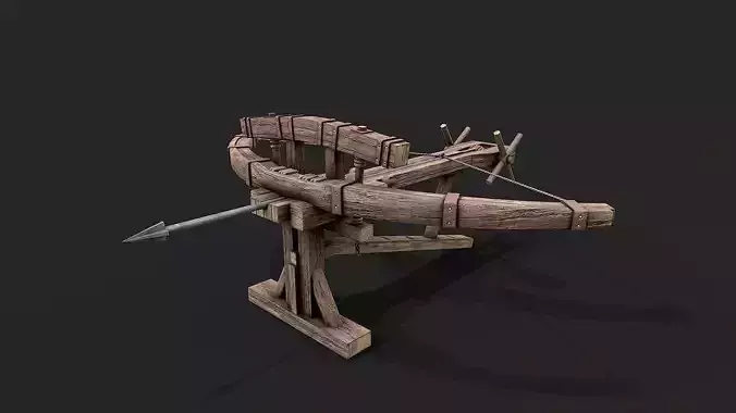 Medieval Siege Ballista Launcher 1  Low-poly 3D model