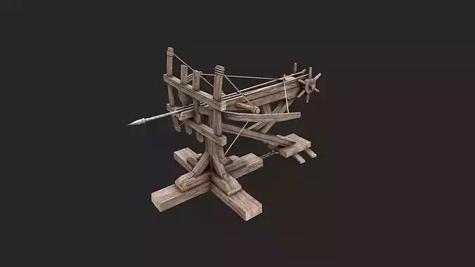 Medieval Siege Ballista Launcher 2 Low-poly 3D model