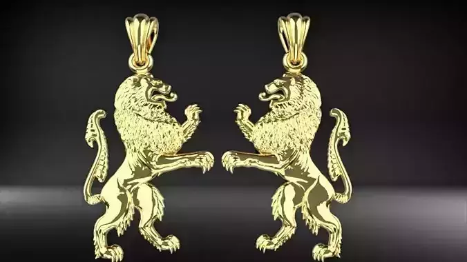 Heraldic Lion Pendant 3D print model