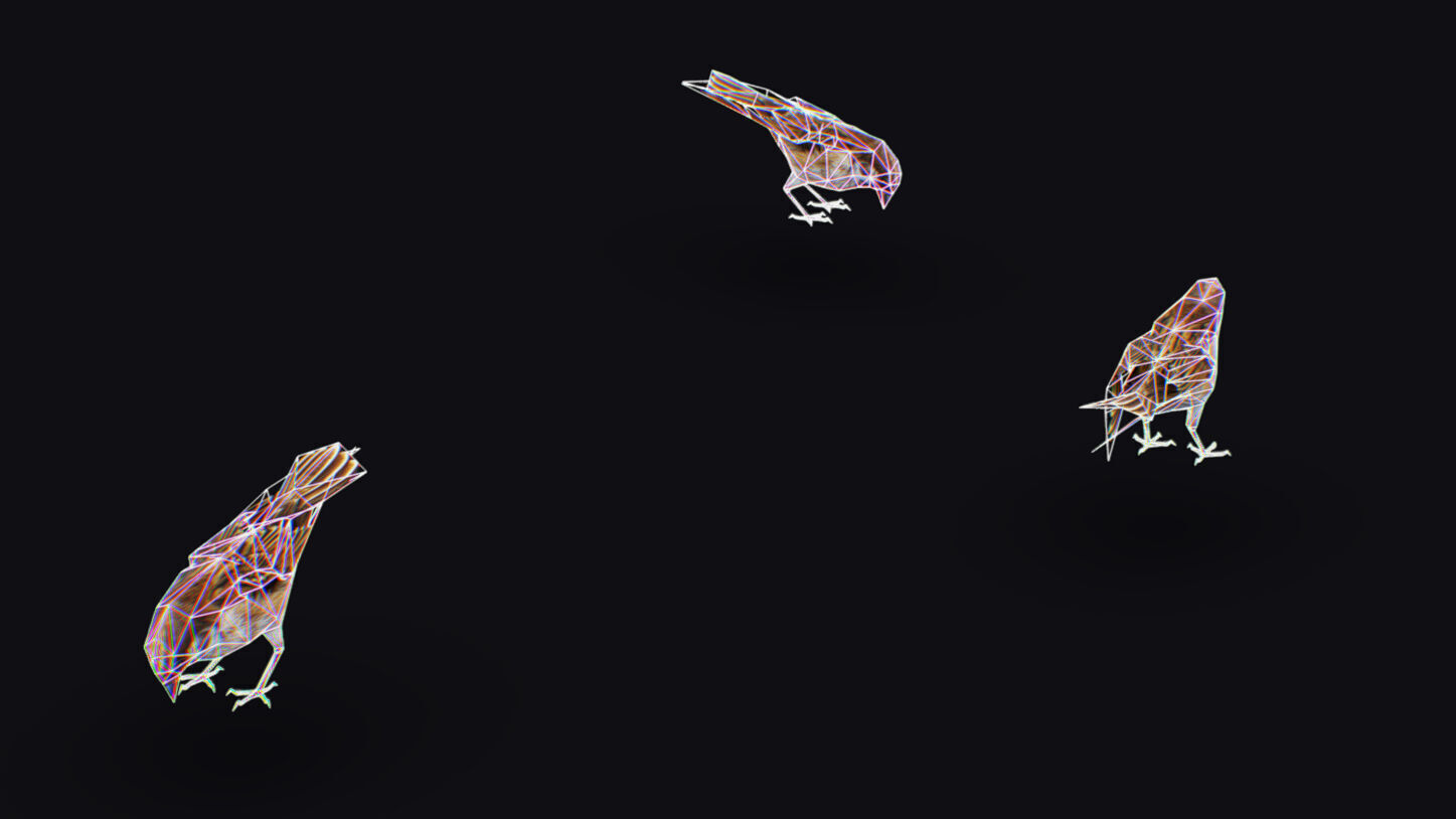 Realistic Sparrow Flock Animated Bird Swarm Shoal Birds Low-poly 3D model_16