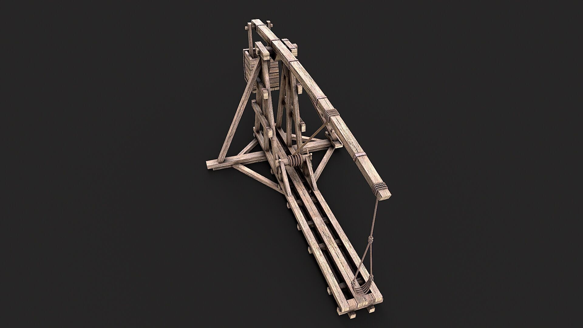 Medieval Siege Trebuchet 1 Low-poly 3D model_7