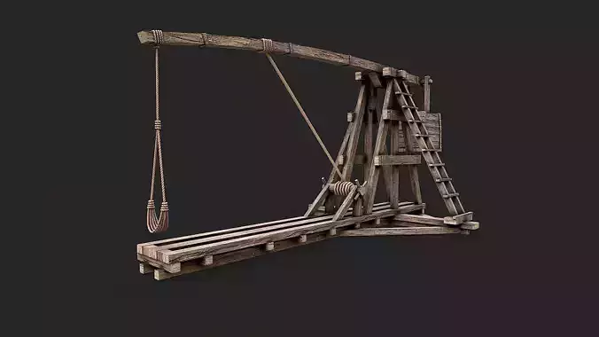 Medieval Siege Trebuchet 1 Low-poly 3D model