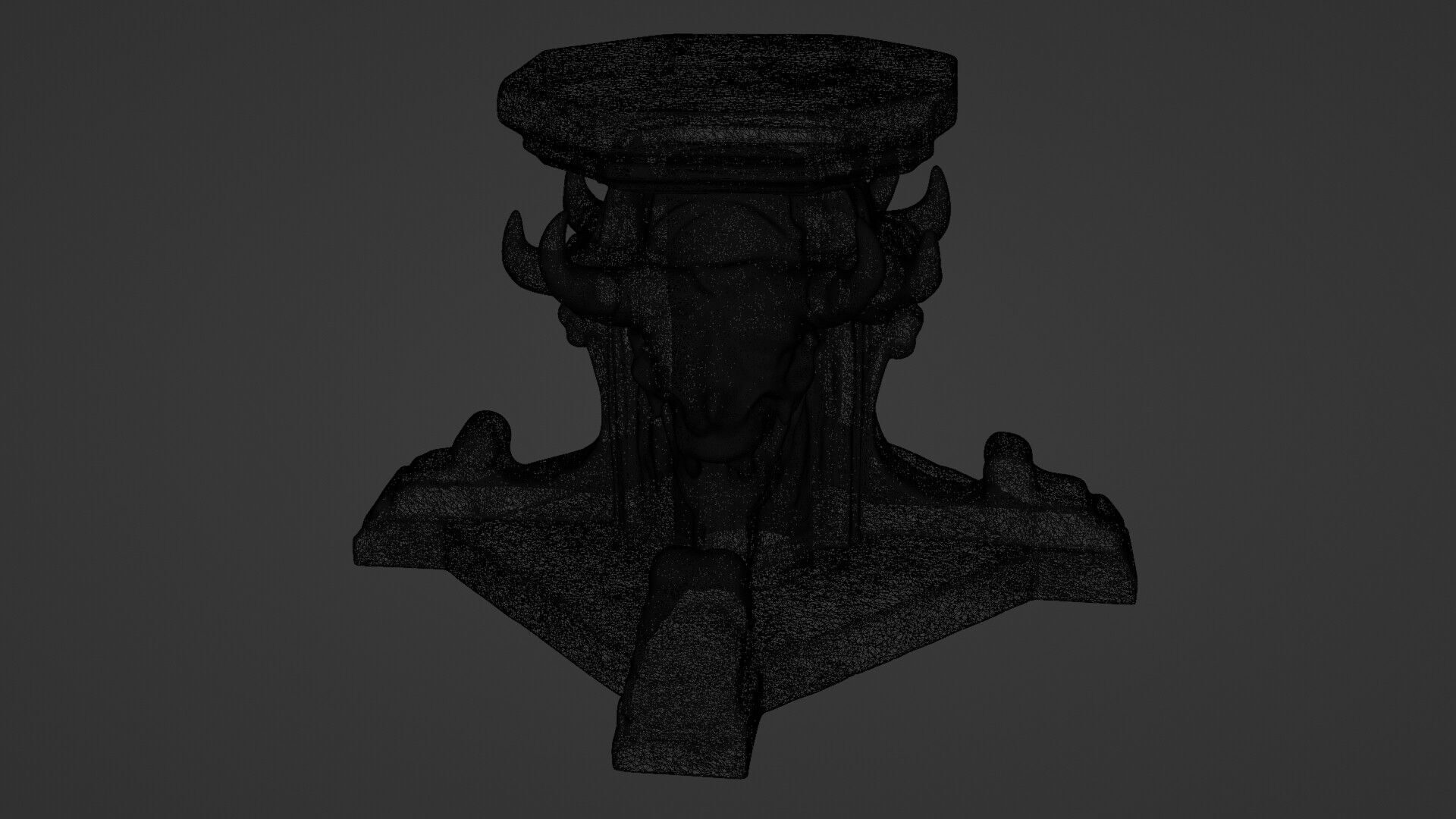 devils head fountain 02 Low-poly 3D model_5