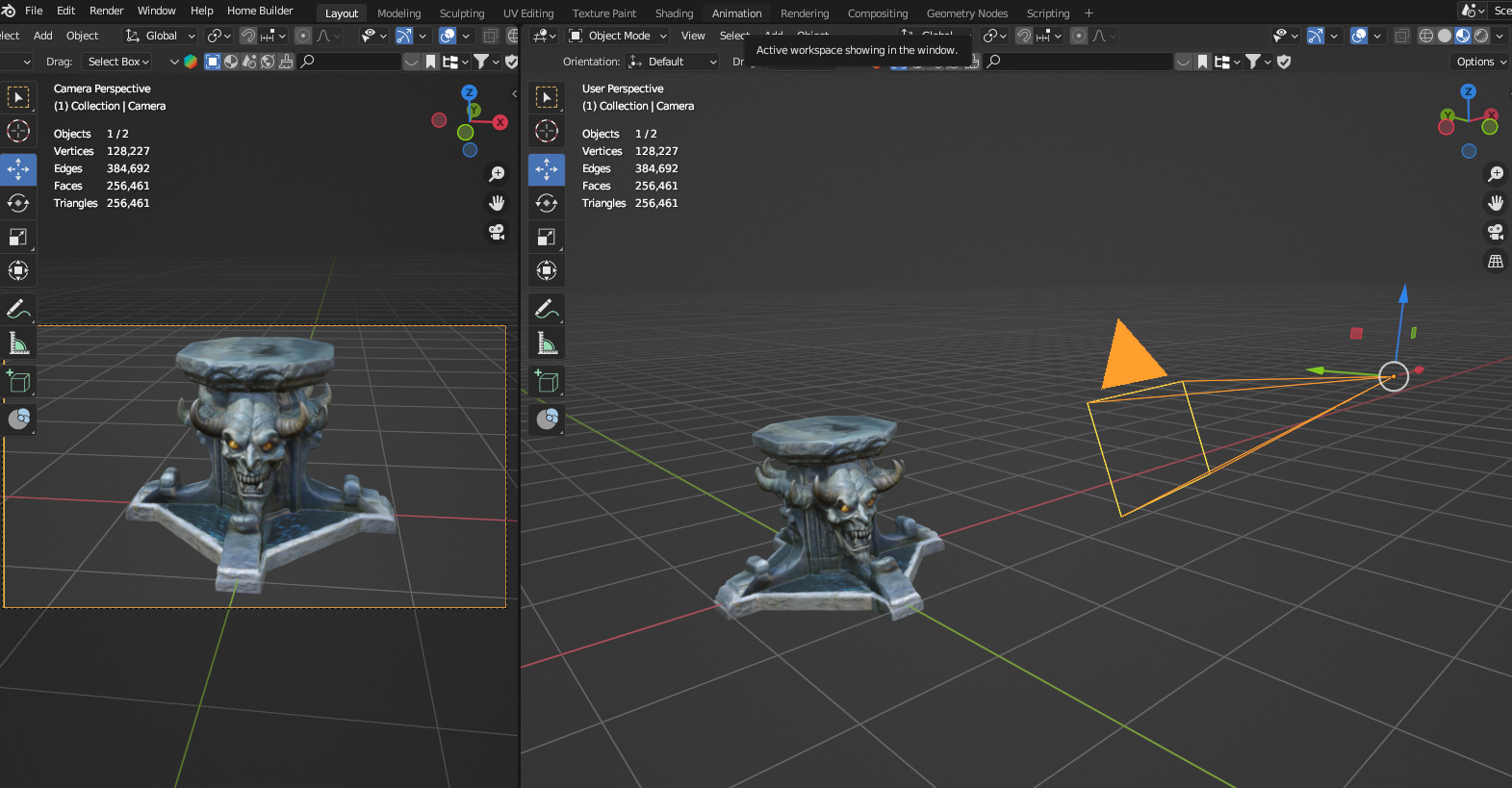 devils head fountain 02 Low-poly 3D model_6