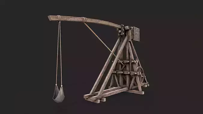 Medieval Siege Trebuchet 2 Low-poly 3D model