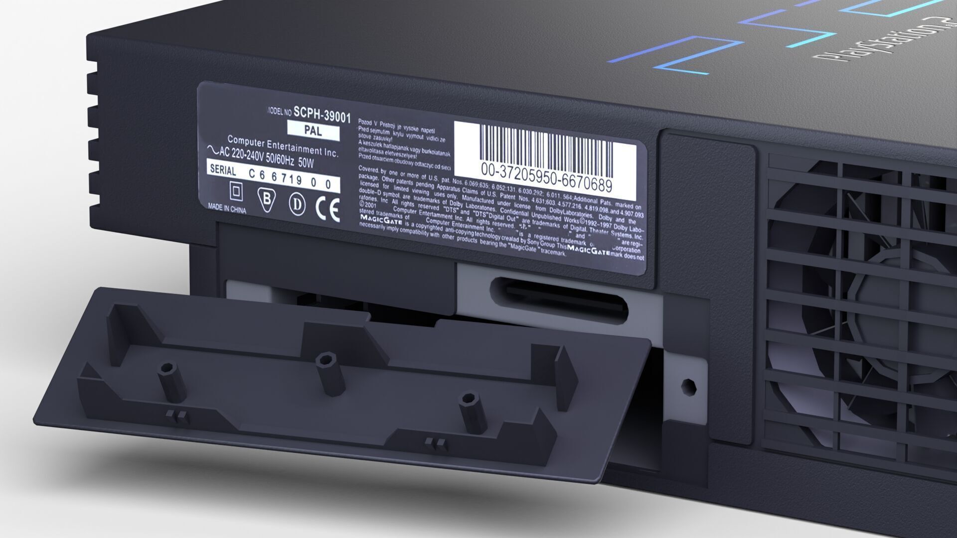 Sony PlayStation 2 FAT Low-poly 3D model_9