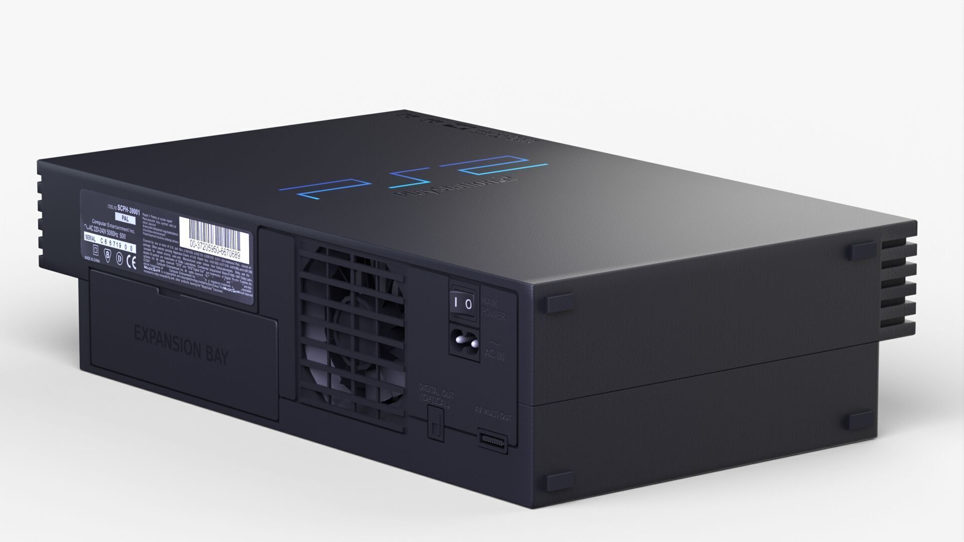 Sony PlayStation 2 FAT Low-poly 3D model_5