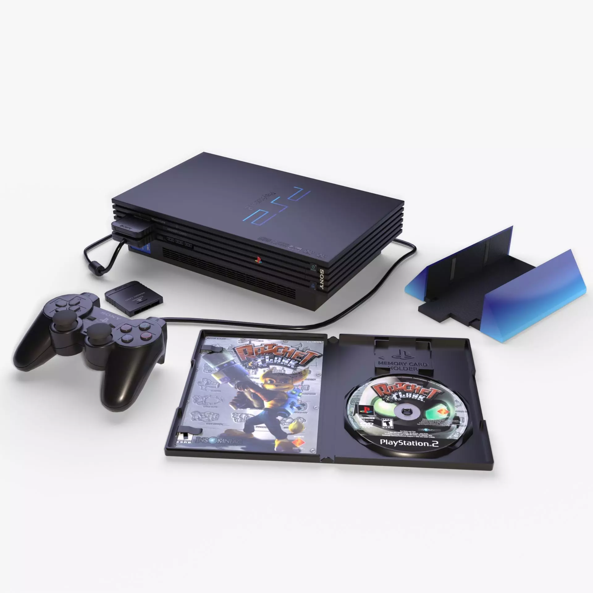 Sony PlayStation 2 FAT Low-poly 3D model_0