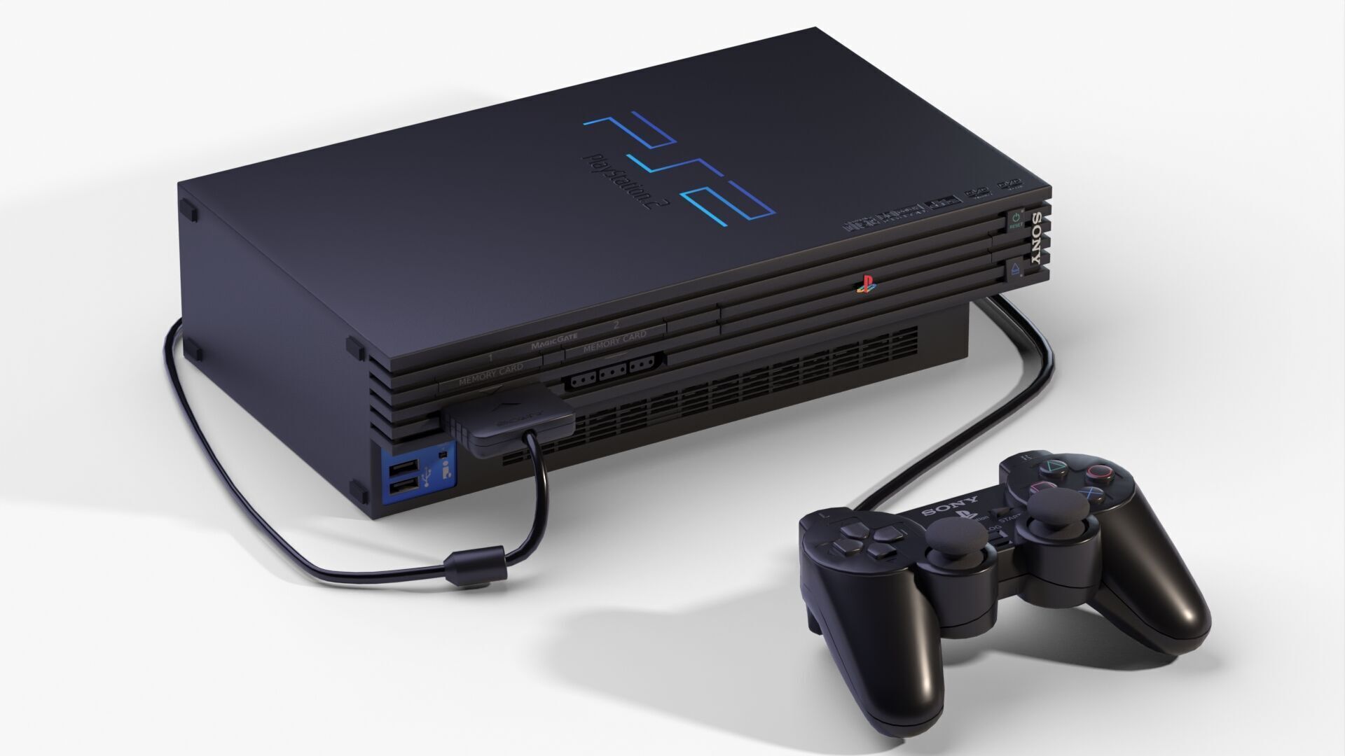 Sony PlayStation 2 FAT Low-poly 3D model_3