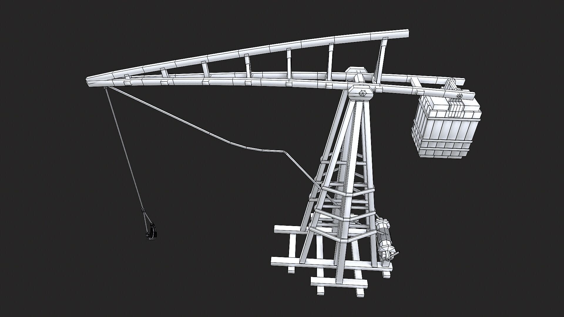 Medieval Siege Trebuchet 3 Low-poly 3D model_6