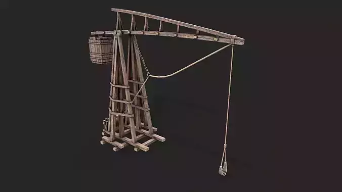 Medieval Siege Trebuchet 3 Low-poly 3D model